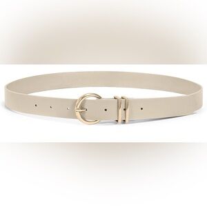 Elegant Cream Belt with Gold Buckle